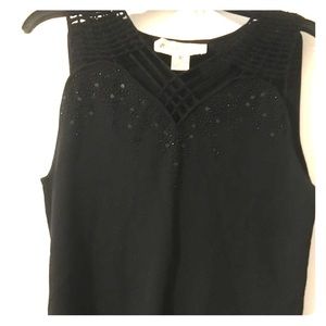 Black sequin top stretch fabric